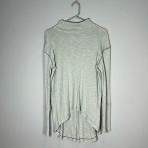We The Free knit turtleneck/mock neck top Split back teal Thermal Sz S